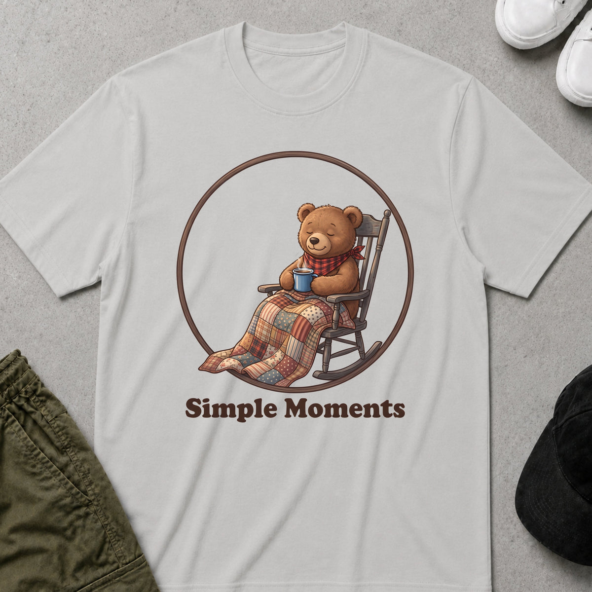 Cool Teds Teddy-Bear Simple Moments T-Shirt Ice Grey / S