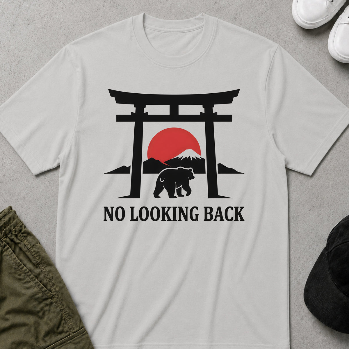 Cool Teds Teddy-Bear No Looking Back T-Shirt Ice Grey / S