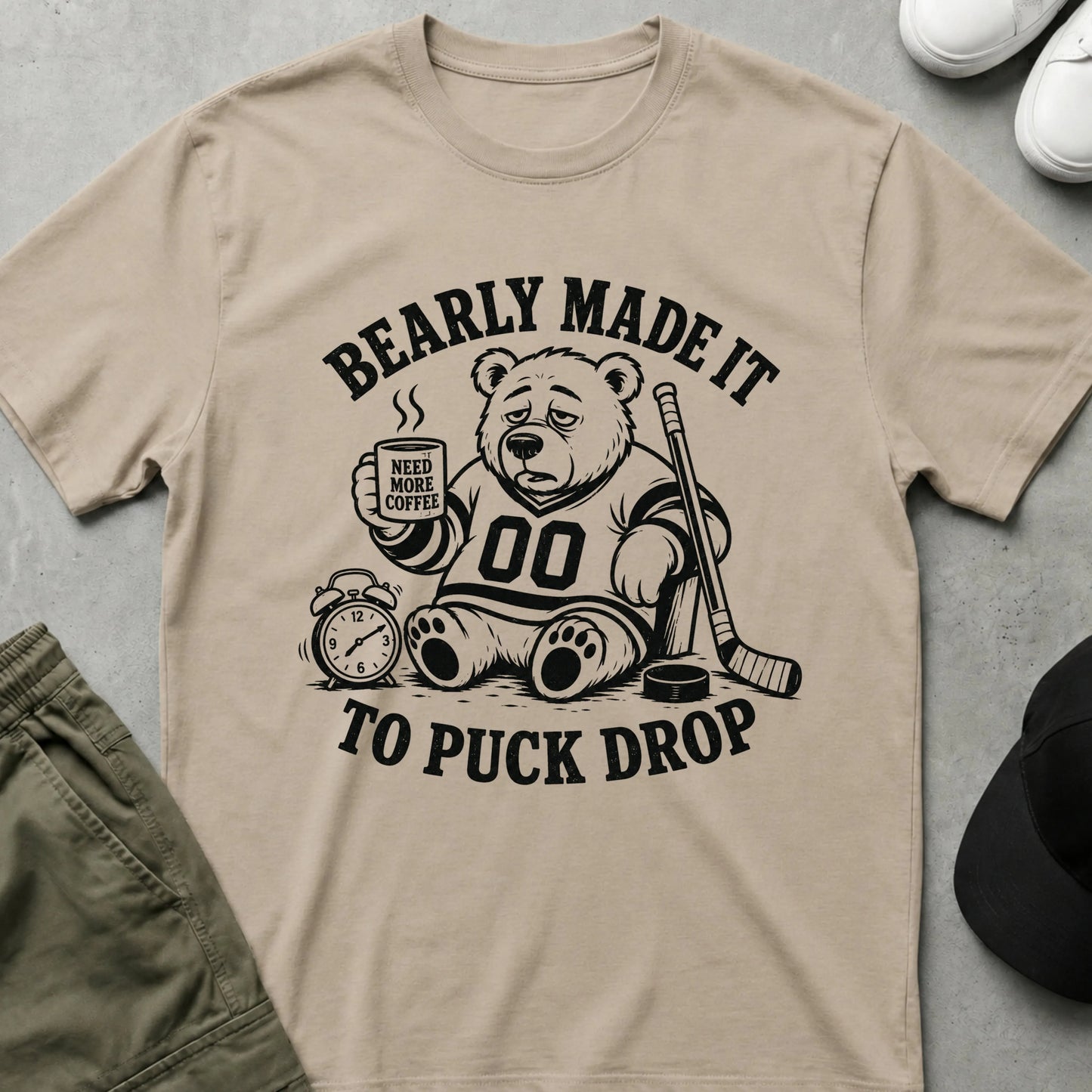 Cool Teds Teddy-Bear Ice Hockey Bear T-Shirt Sand / S