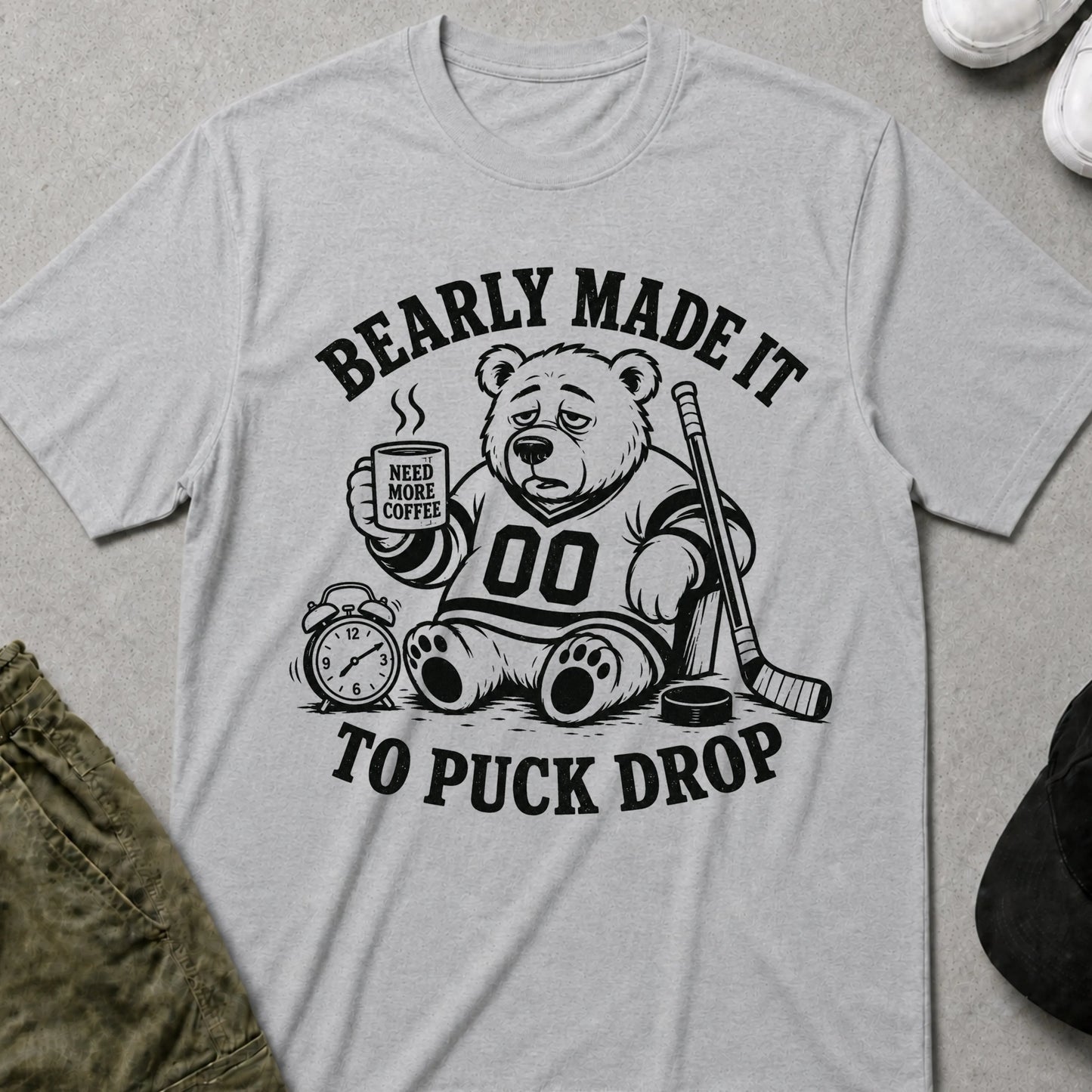 Cool Teds Teddy-Bear Ice Hockey Bear T-Shirt Sport Grey / S