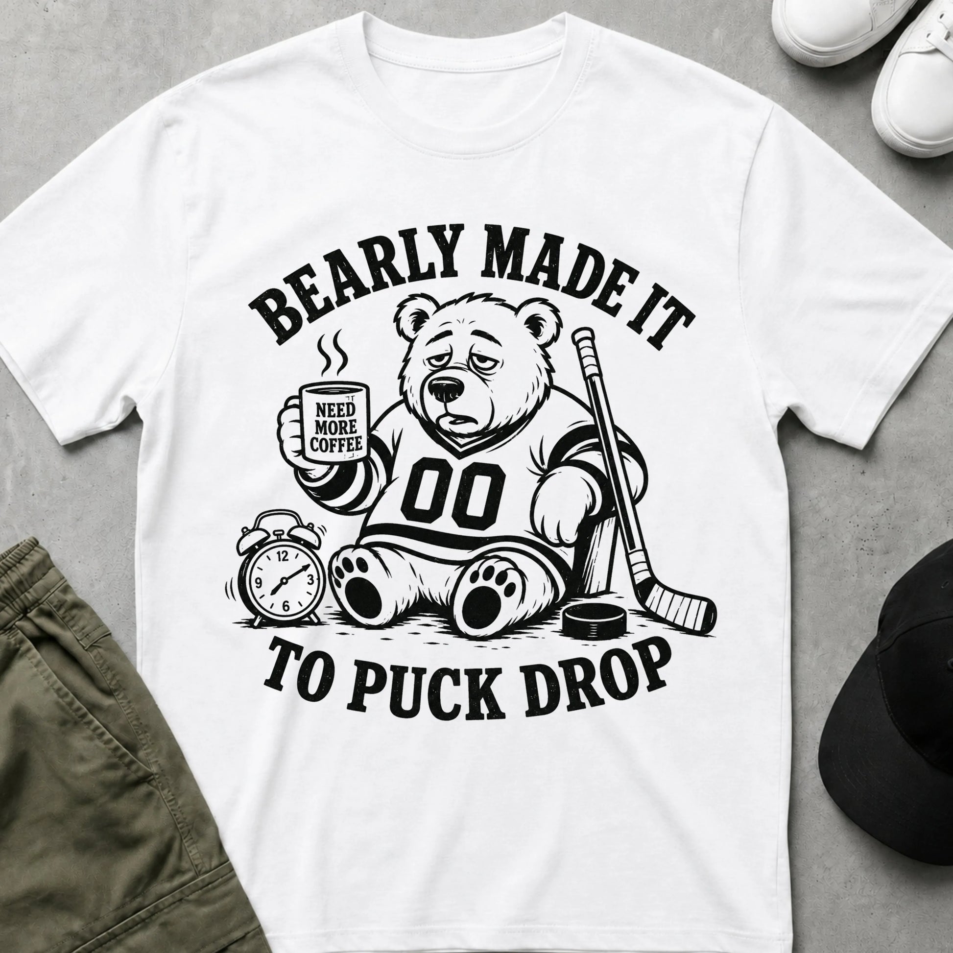 Cool Teds Teddy-Bear Ice Hockey Bear T-Shirt White / S