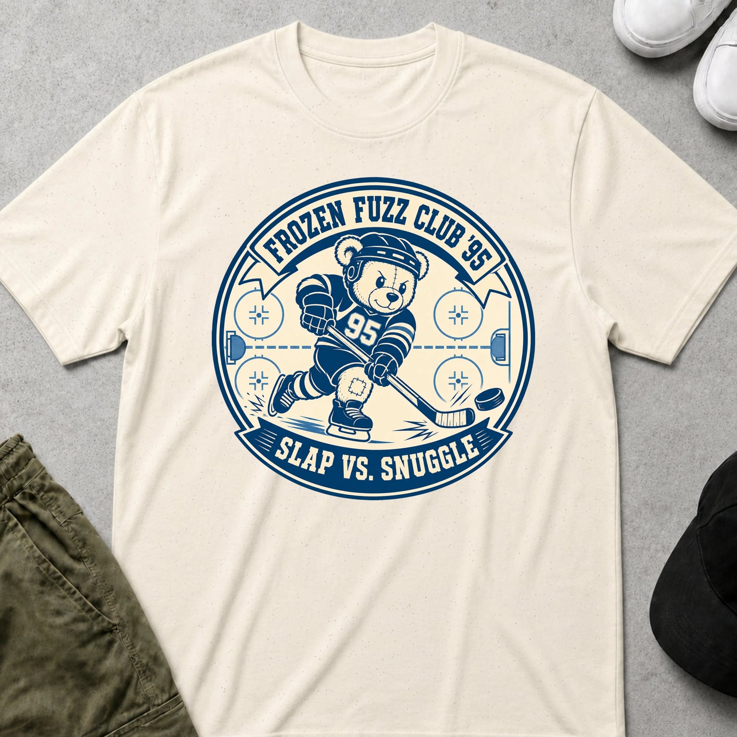 Cool Teds Teddy-Bear Ice Hockey Hero T-Shirt Natural / S