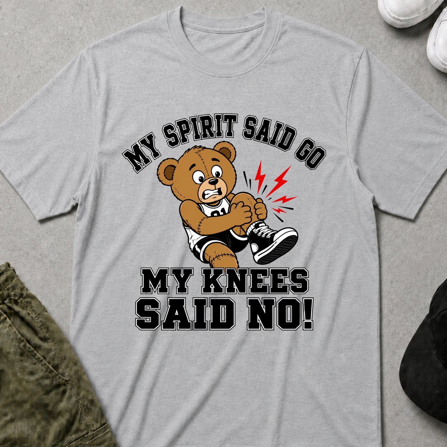 Knees Said No T-Shirt Sport Grey