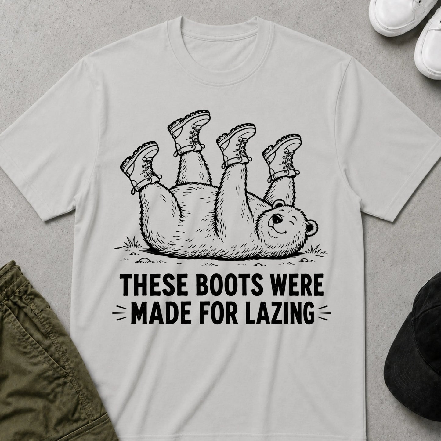 Lazy Boots T-Shirt Ice Grey