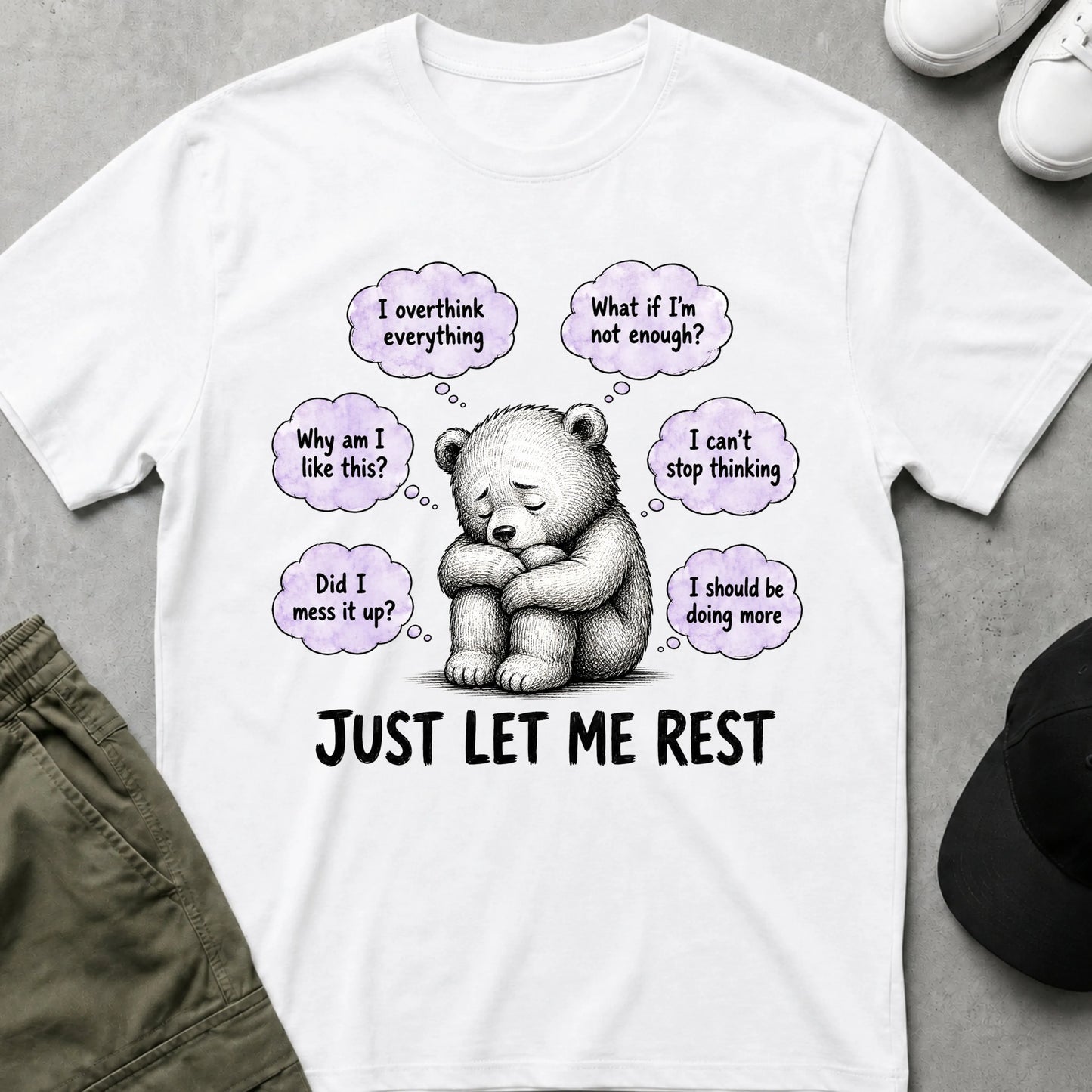 Cool Teds Teddy-Bear Let me Rest T-Shirt White / S