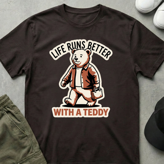Life Runs Better T-Shirt Dark Chocolate
