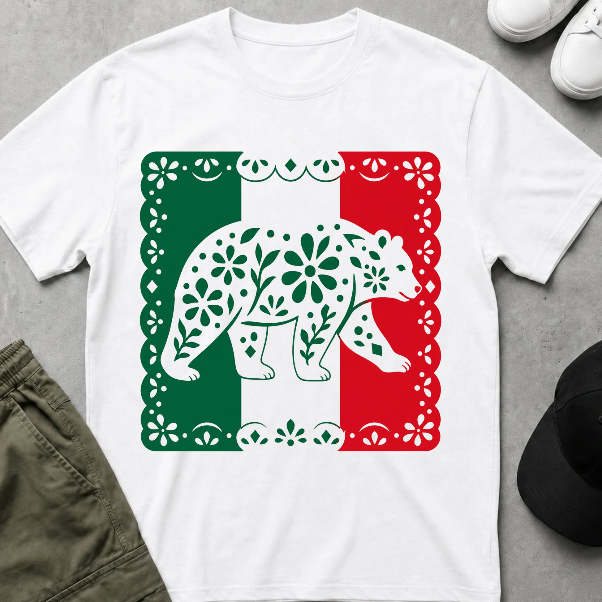 Cool Teds Teddy-Bear Mexican Lace Bear T-Shirt White / S