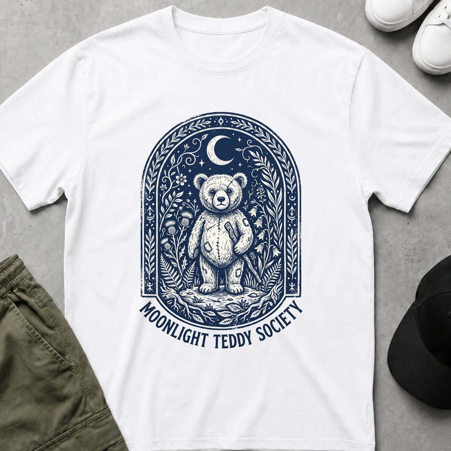 Midnight Teddy T-Shirt White