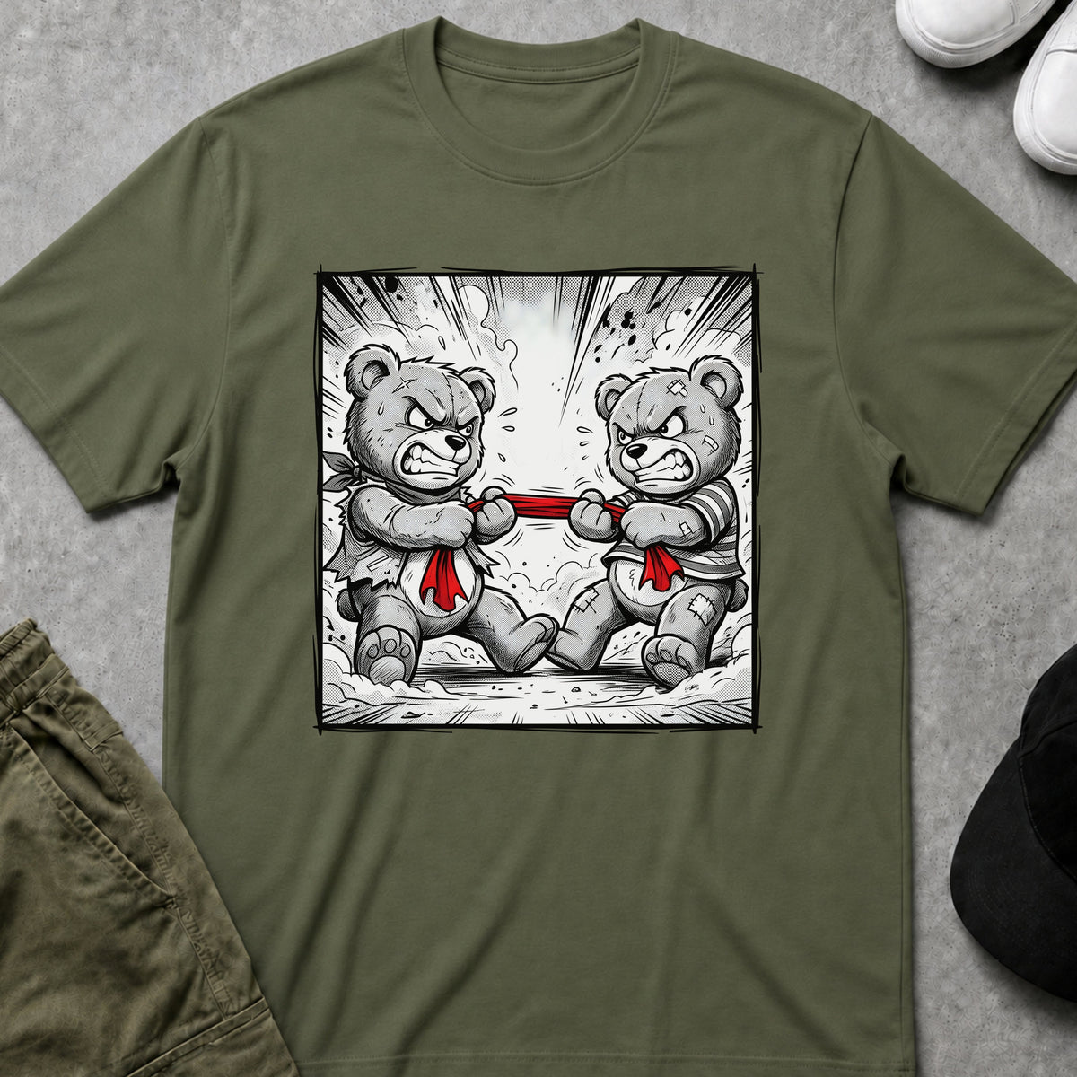 Printify Teddy-Bear Teddy Rumble T-Shirt Military Green / S