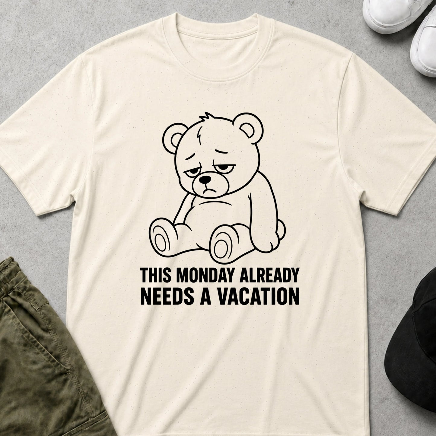 Monday Vacation T-Shirt Natural