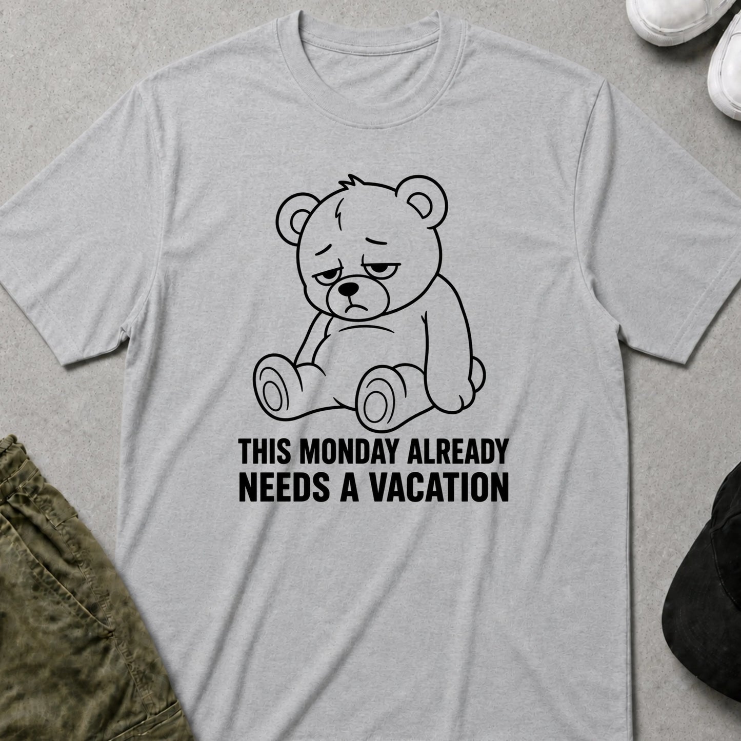 Monday Vacation T-Shirt Sport Grey