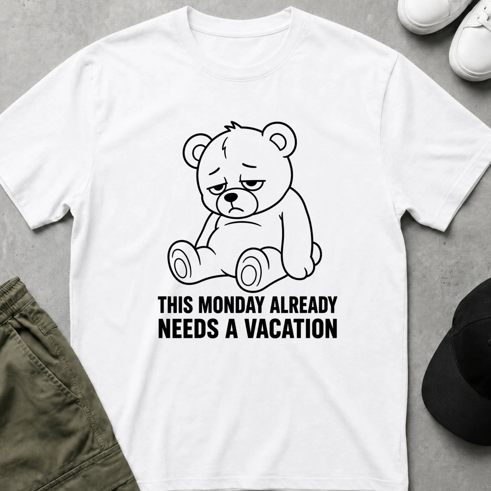 Monday Vacation T-Shirt White