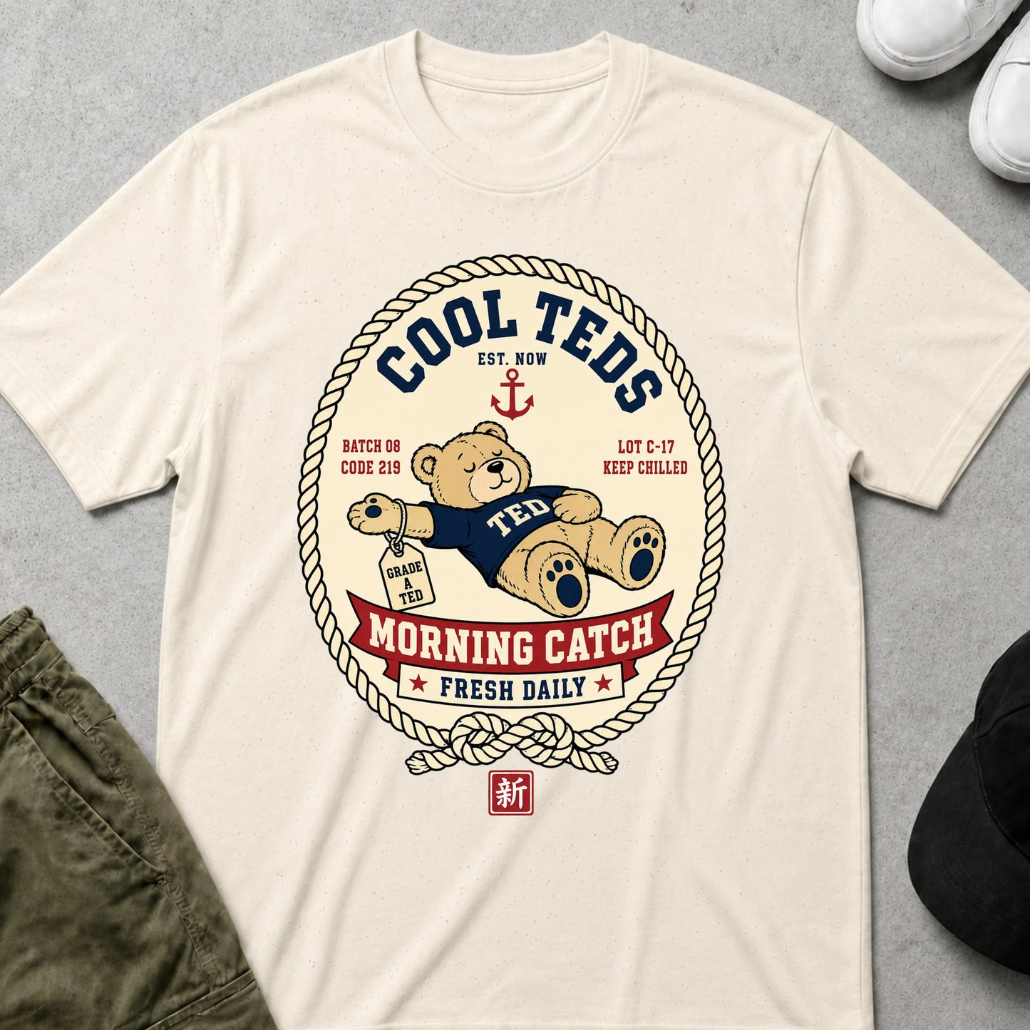 Morning Catch T-Shirt Natural