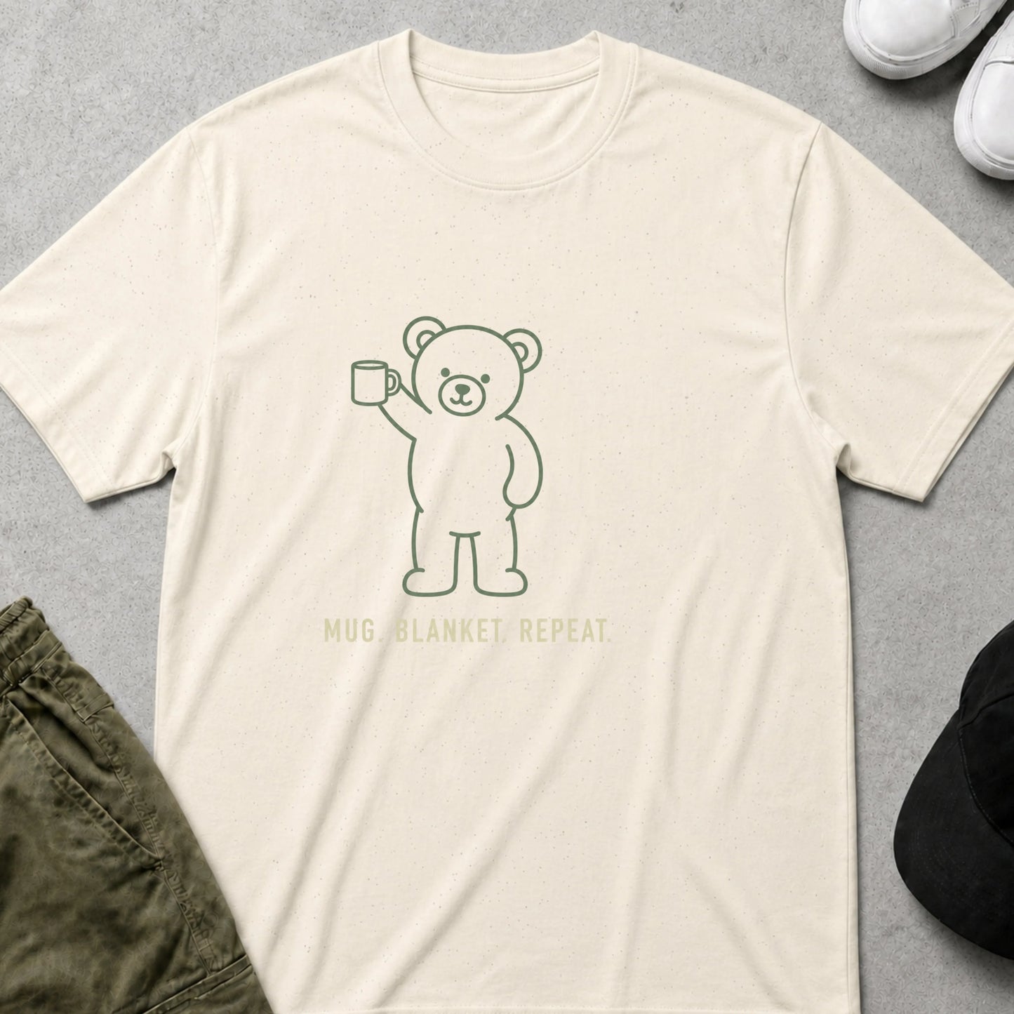 Mug Blanket Repeat T-Shirt Natural