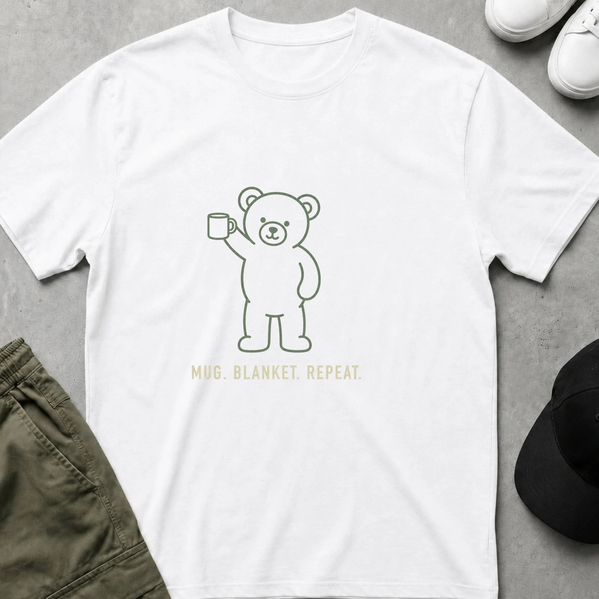 Mug Blanket Repeat T-Shirt White