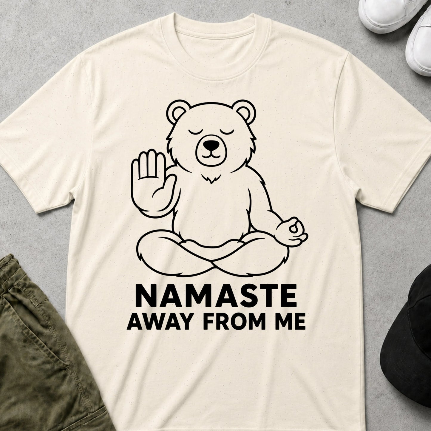Cool Teds Teddy-Bear Namaste Away T-Shirt Natural / S