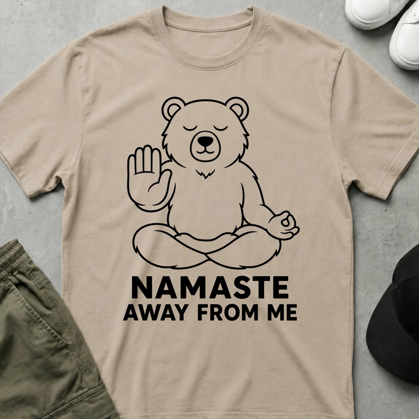 Cool Teds Teddy-Bear Namaste Away T-Shirt Sand / S