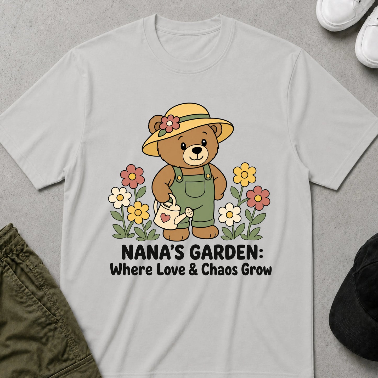 Nana's Garden T-Shirt Ice Grey