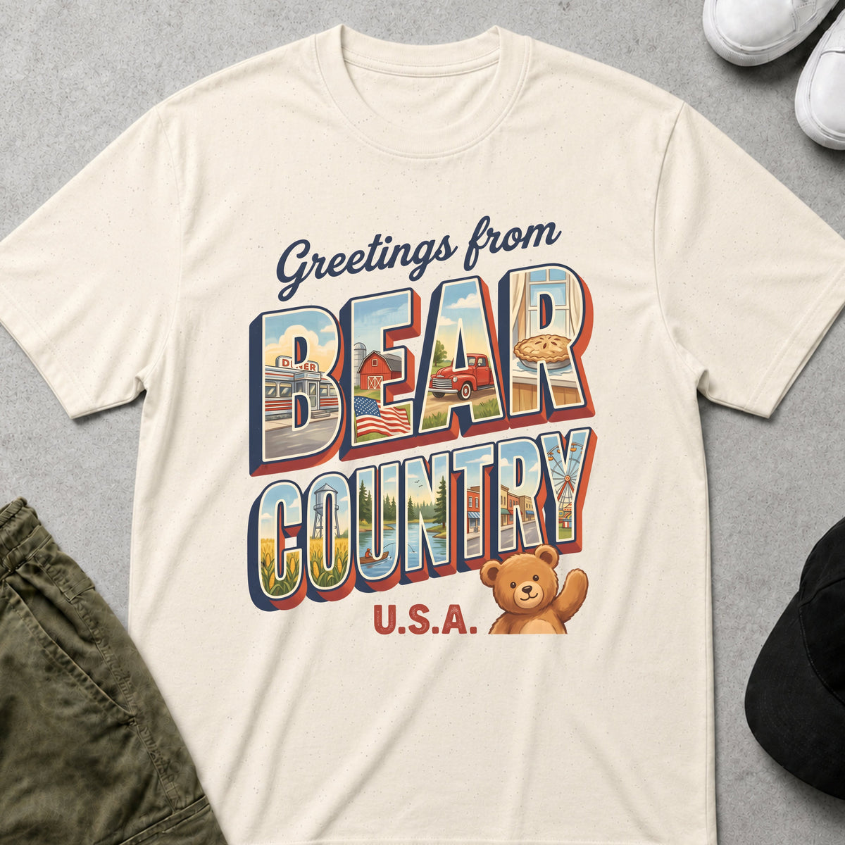 Bear Country Road T-Shirt Natural