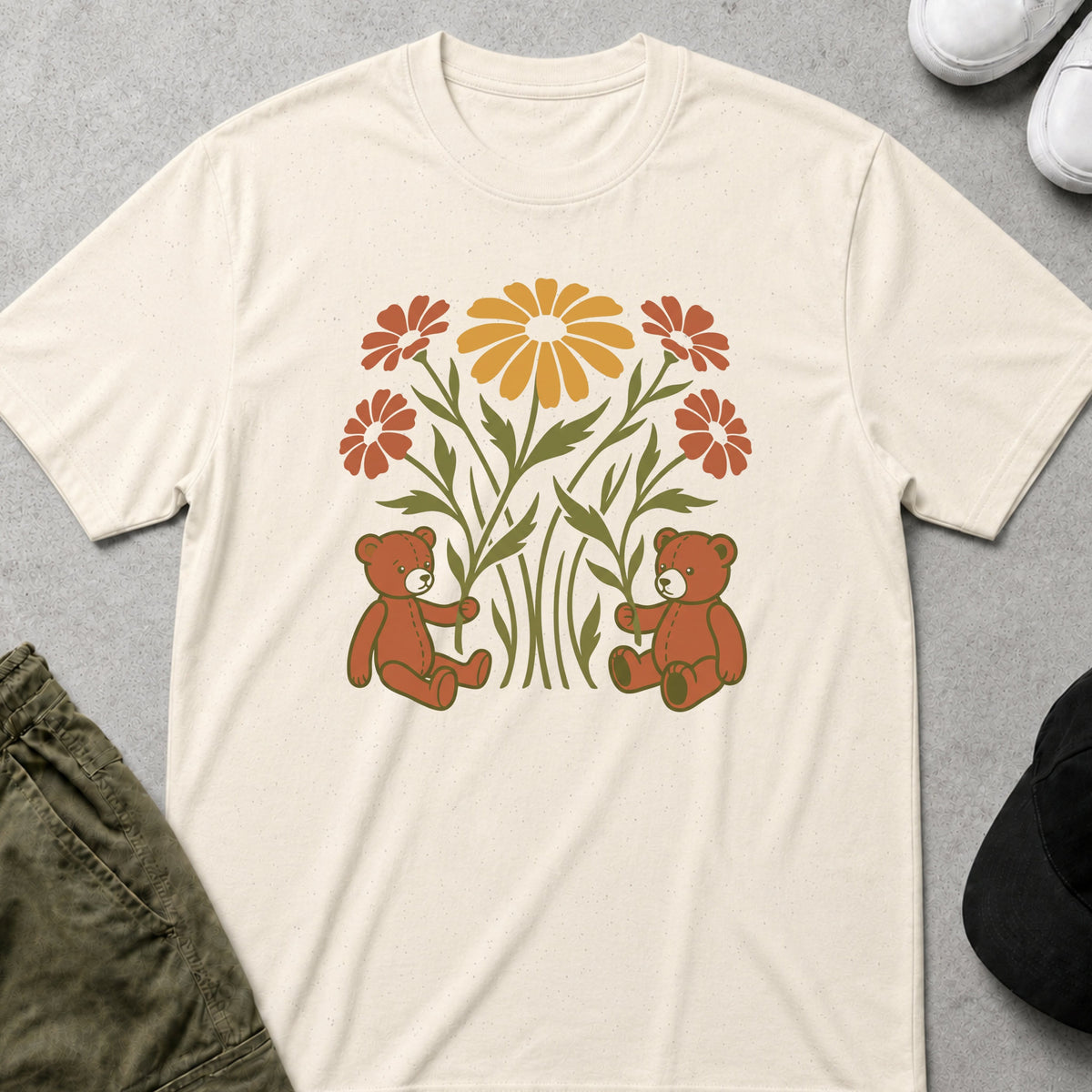 Flowery Friends T-Shirt Natural