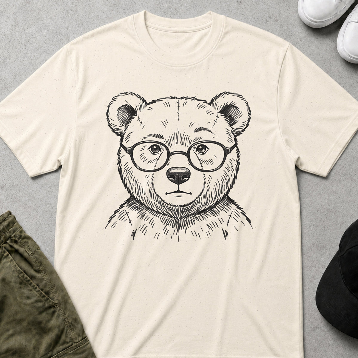 Scholarly Bear T-Shirt Natural