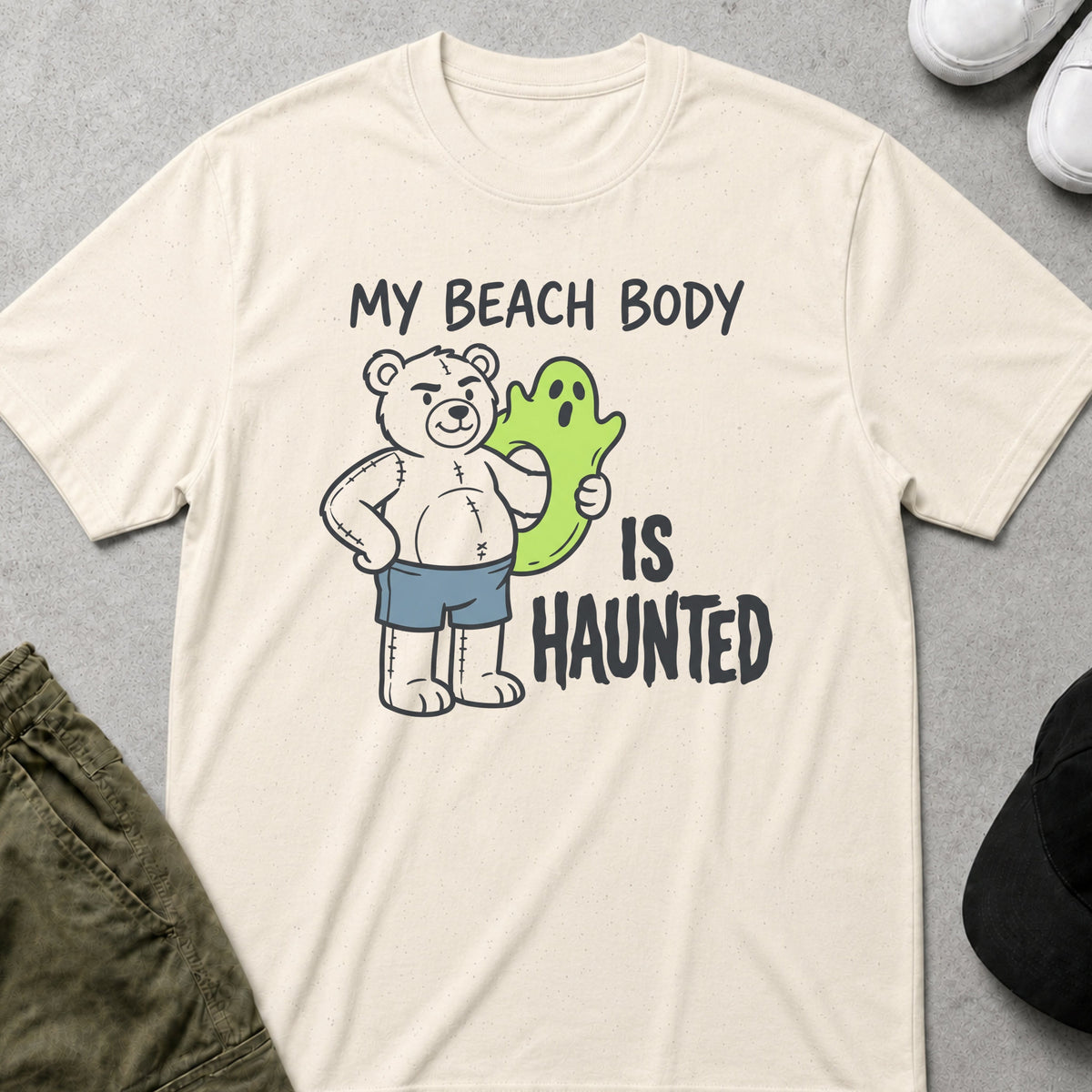 Haunted Beach Body T-Shirt Natural