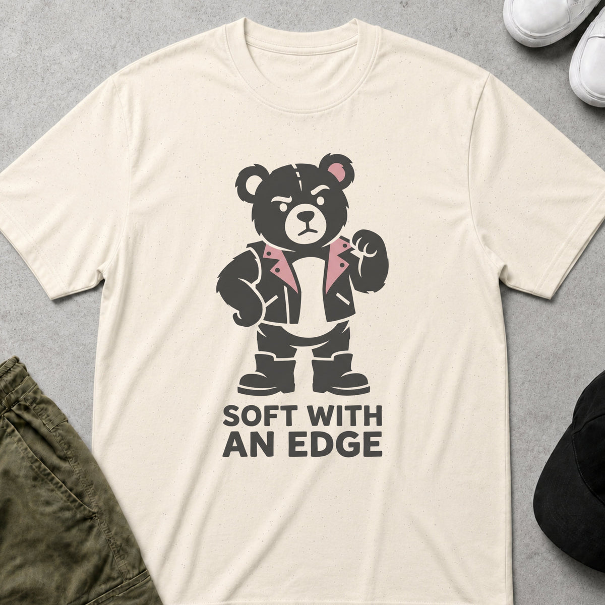 Edgy Bear T-Shirt Natural
