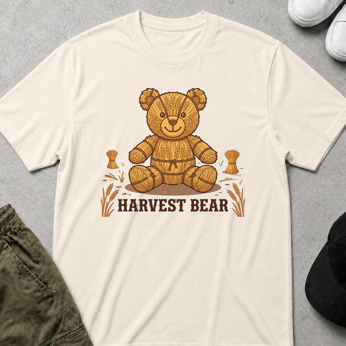 Printify Teddy-Bear Harvest Bear T-Shirt Natural / S