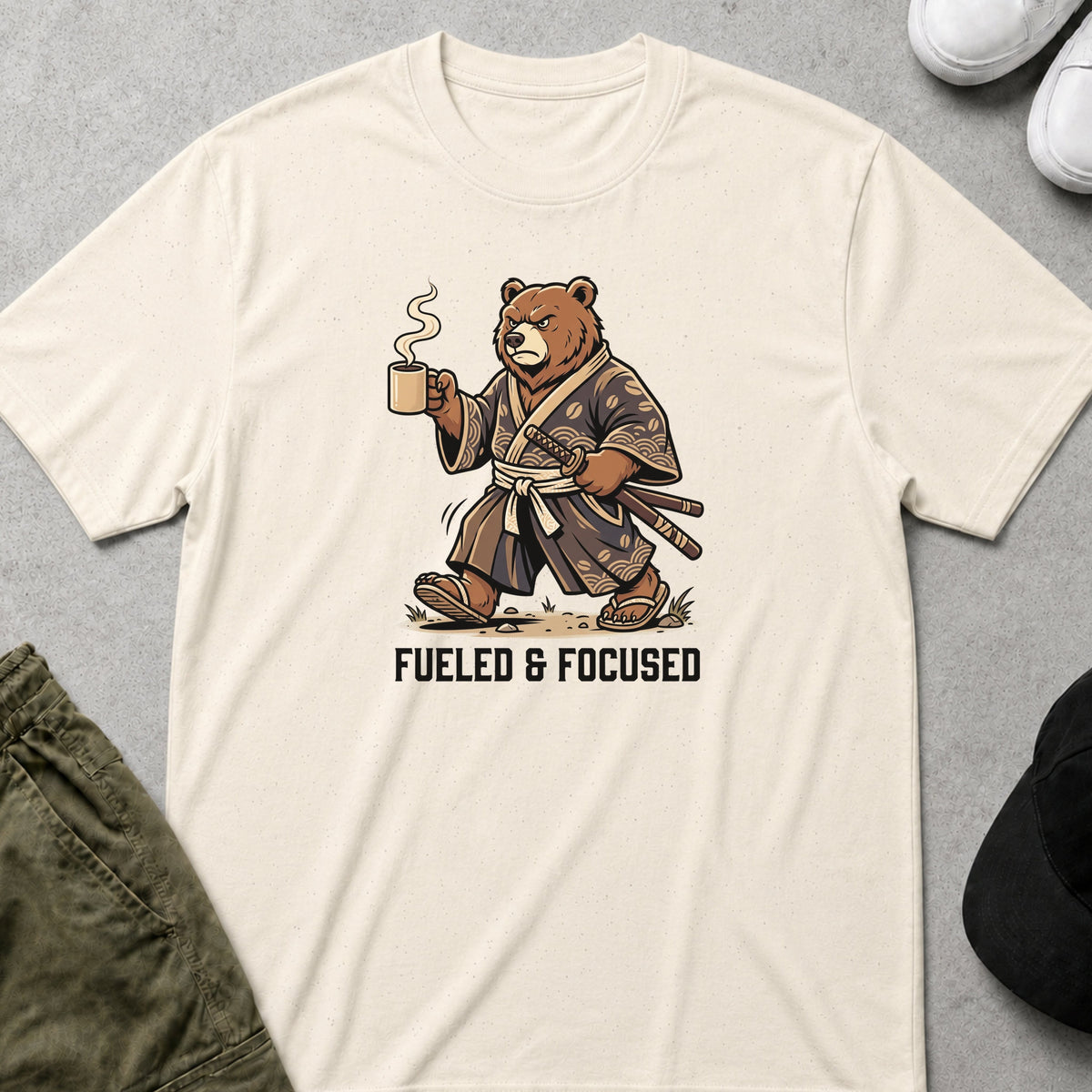 Cool Teds Teddy-Bear Warrior Bear T-Shirt Natural / S