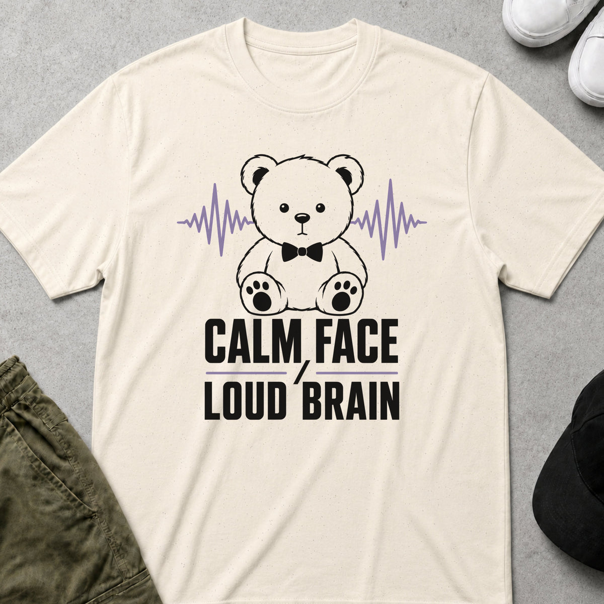 Cool Teds Teddy-Bear Quiet Chaos T-Shirt Natural / S