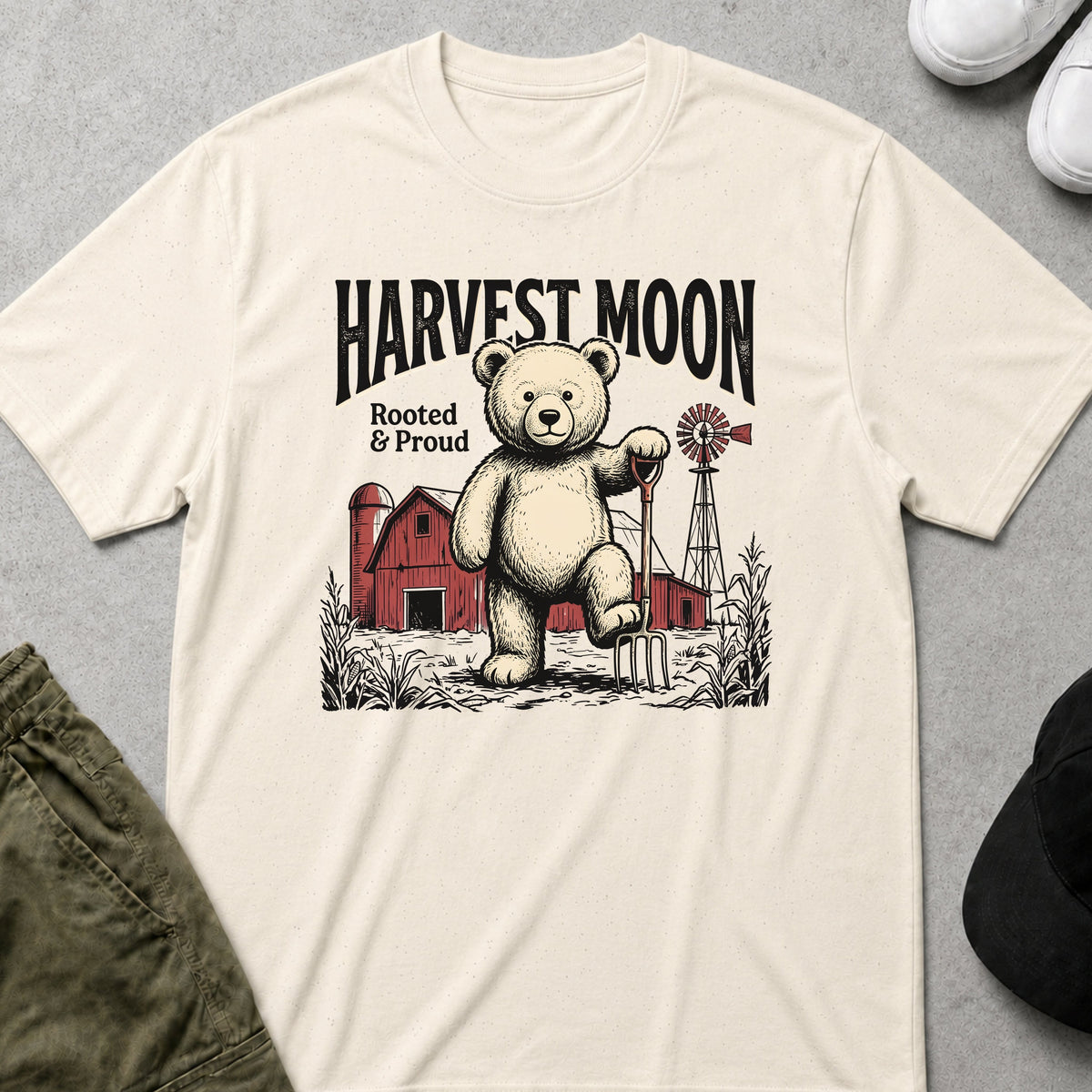 Printify Teddy-Bear Harvest Moon T-Shirt Natural / S