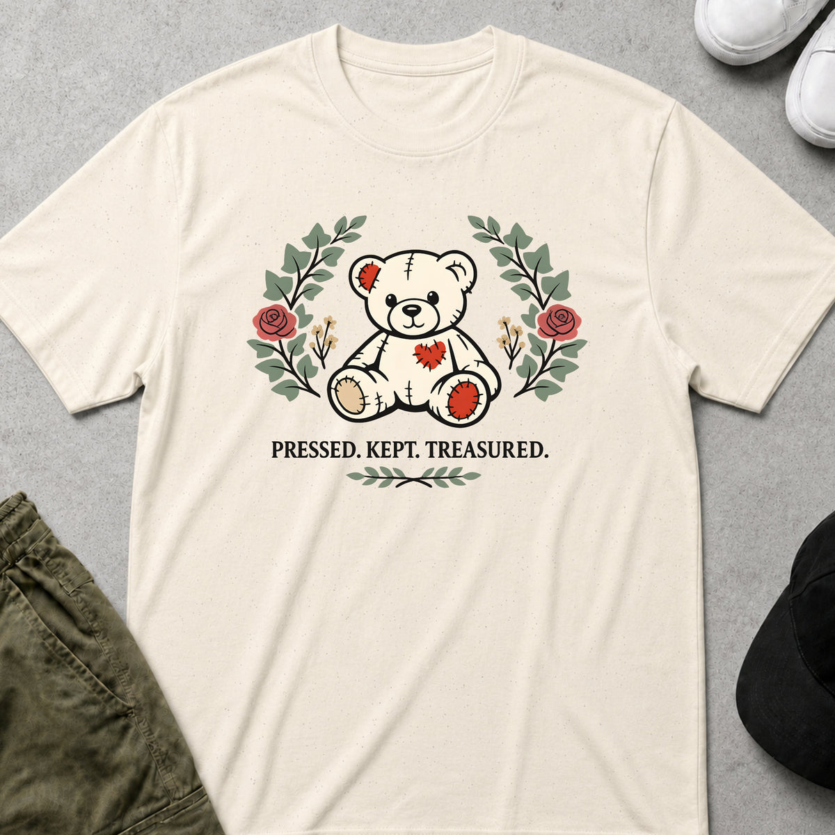 Cool Teds Teddy-Bear Pressed Kept Treasured T-Shirt Natural / S