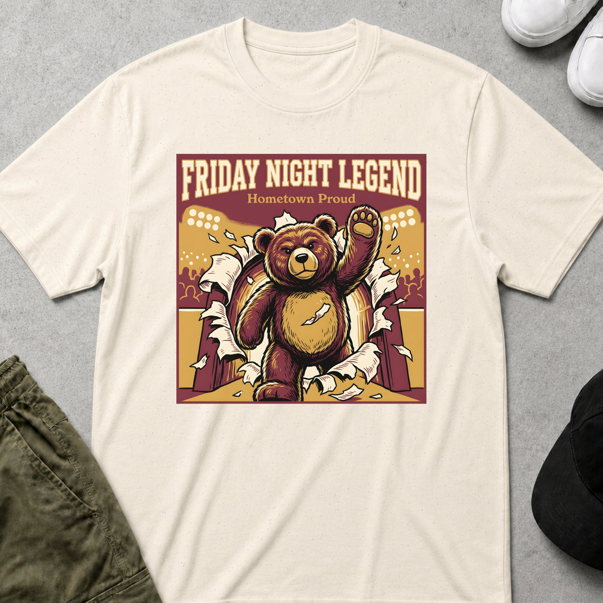 Printify Teddy-Bear Friday Night Legend T-Shirt Natural / S