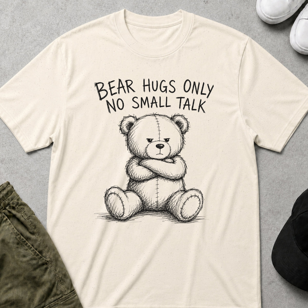 Bear Hugs Only T-Shirt Natural