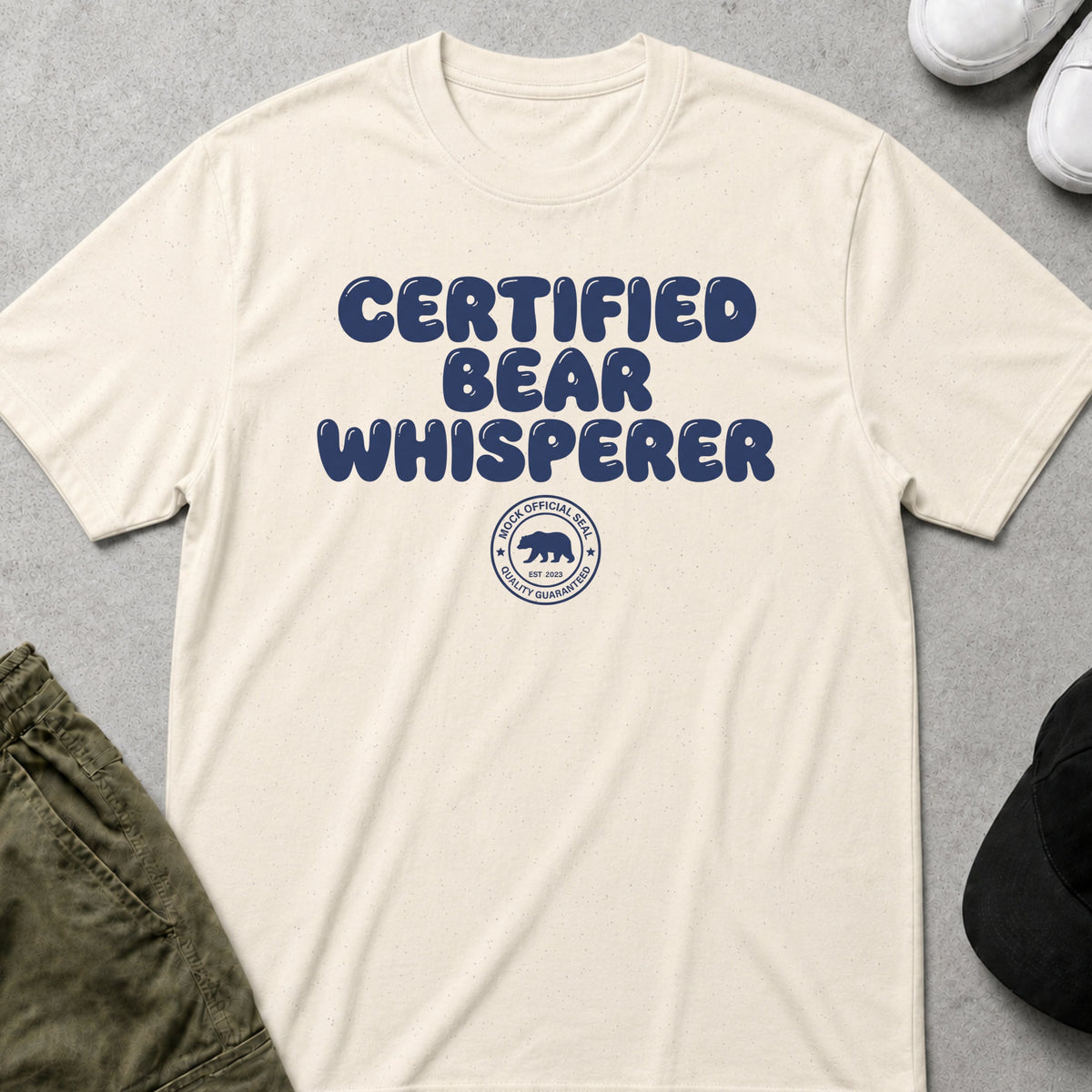 Cool Teds Teddy-Bear Certified Bear Whisperer T-Shirt Natural / S