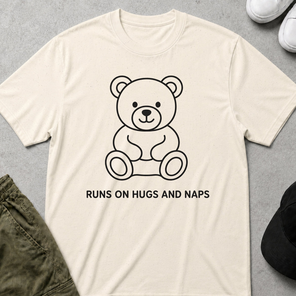 Cool Teds Teddy-Bear Hugs And Naps T-Shirt Natural / S