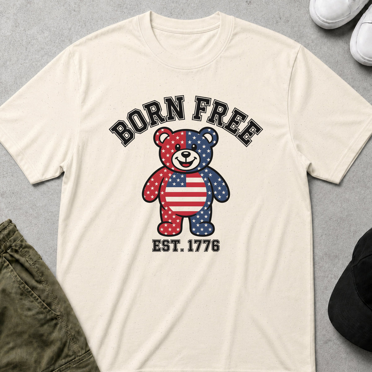 Cool Teds Teddy-Bear Liberty Bear T-Shirt Natural / S