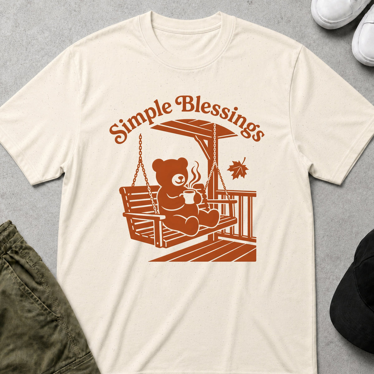 Printify Teddy-Bear Simple Blessings T-Shirt Natural / S