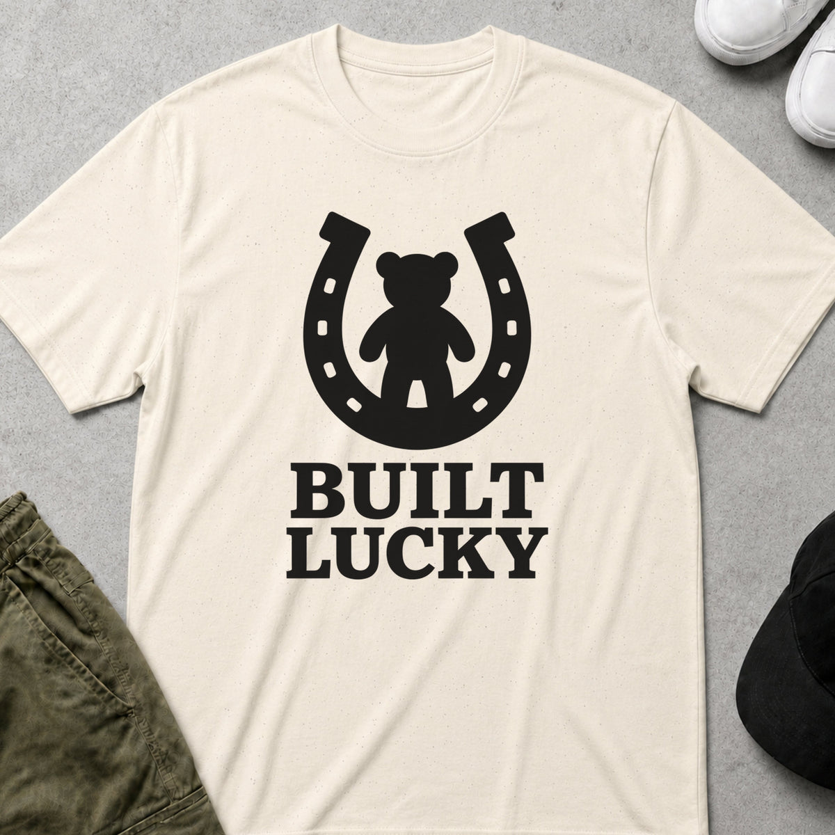 Cool Teds Teddy-Bear Built Lucky T-Shirt Natural / S