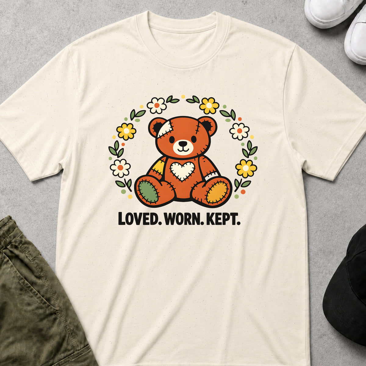 Cool Teds Teddy-Bear Loved Worn Kept T-Shirt Natural / S