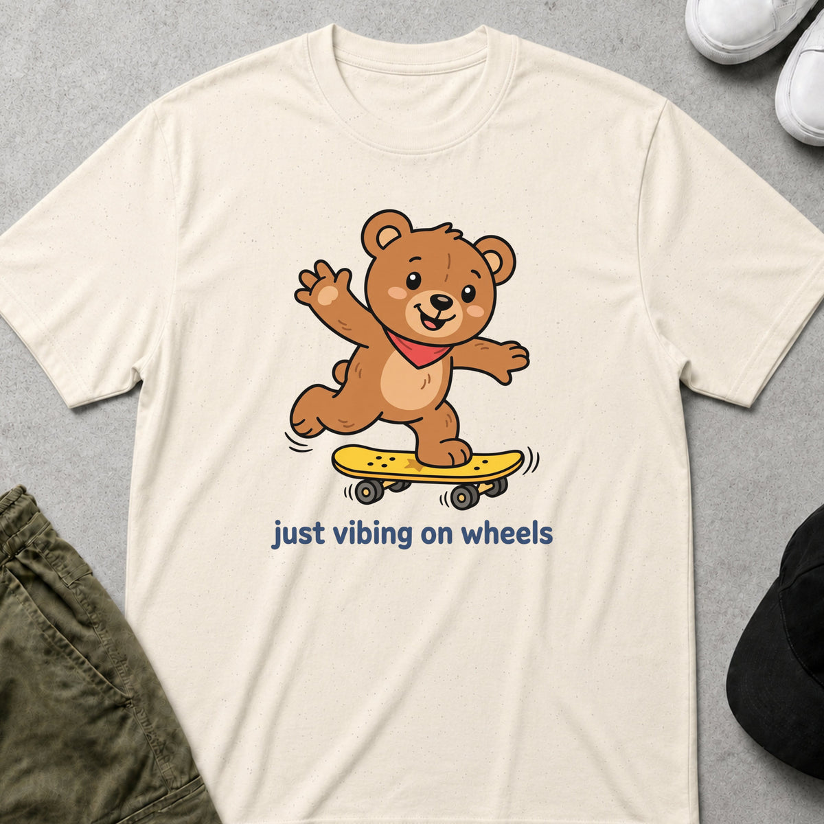 Vibing On Wheels T-Shirt Natural