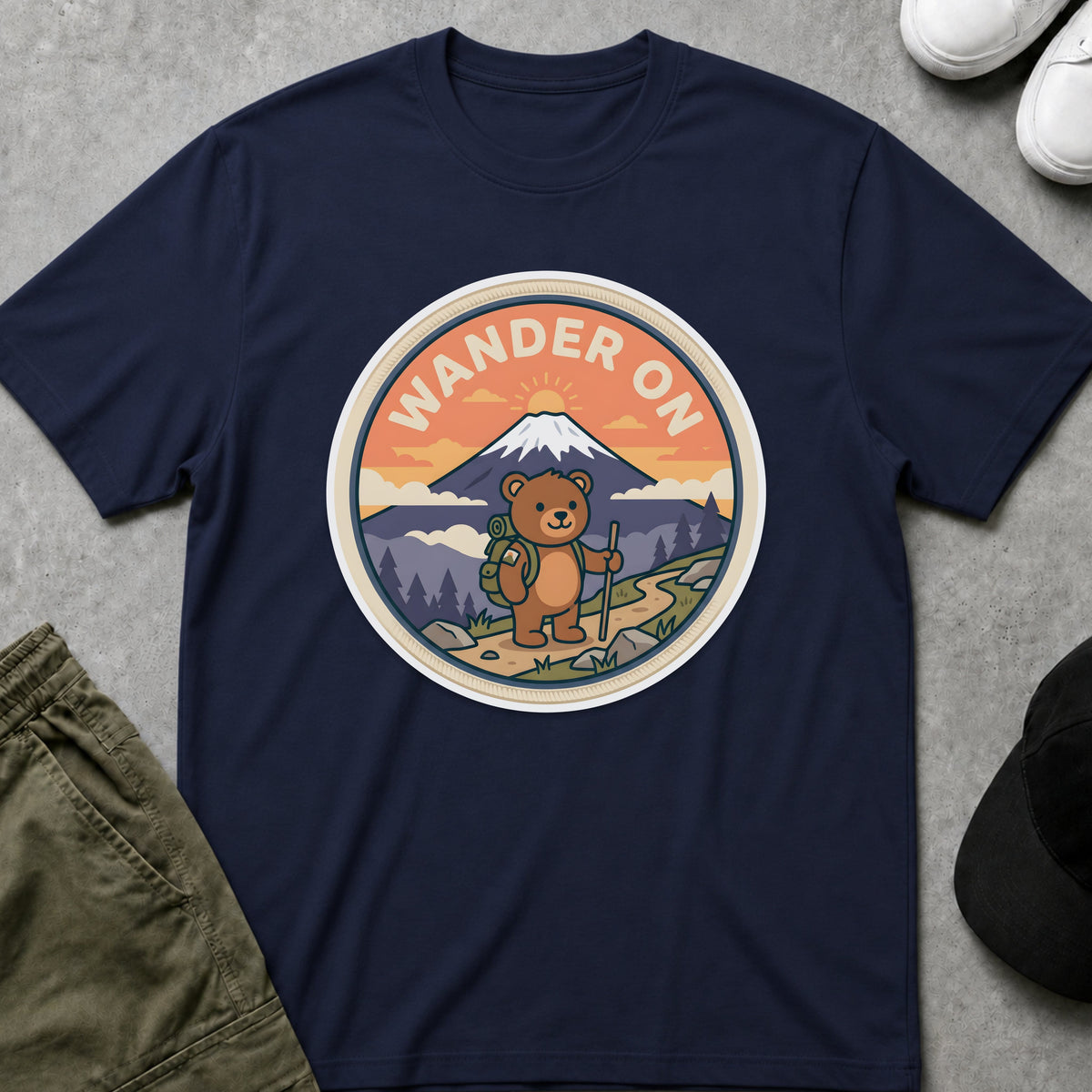 Printify Teddy-Bear Wander On T-Shirt Navy / S