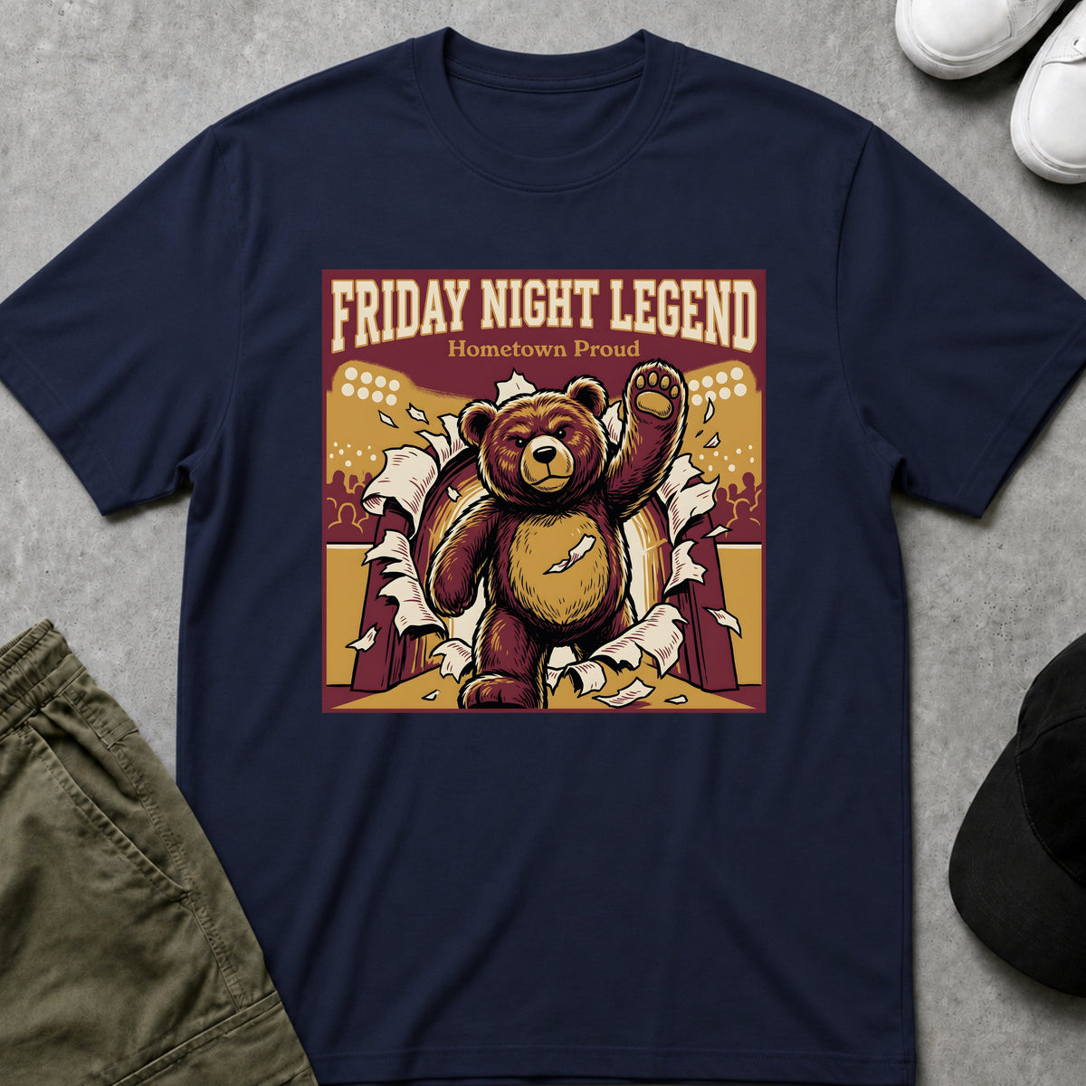 Printify Teddy-Bear Friday Night Legend T-Shirt Navy / S