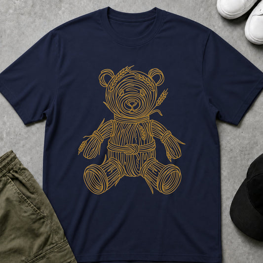 Printify Teddy-Bear Straw Bear T-Shirt Navy / S
