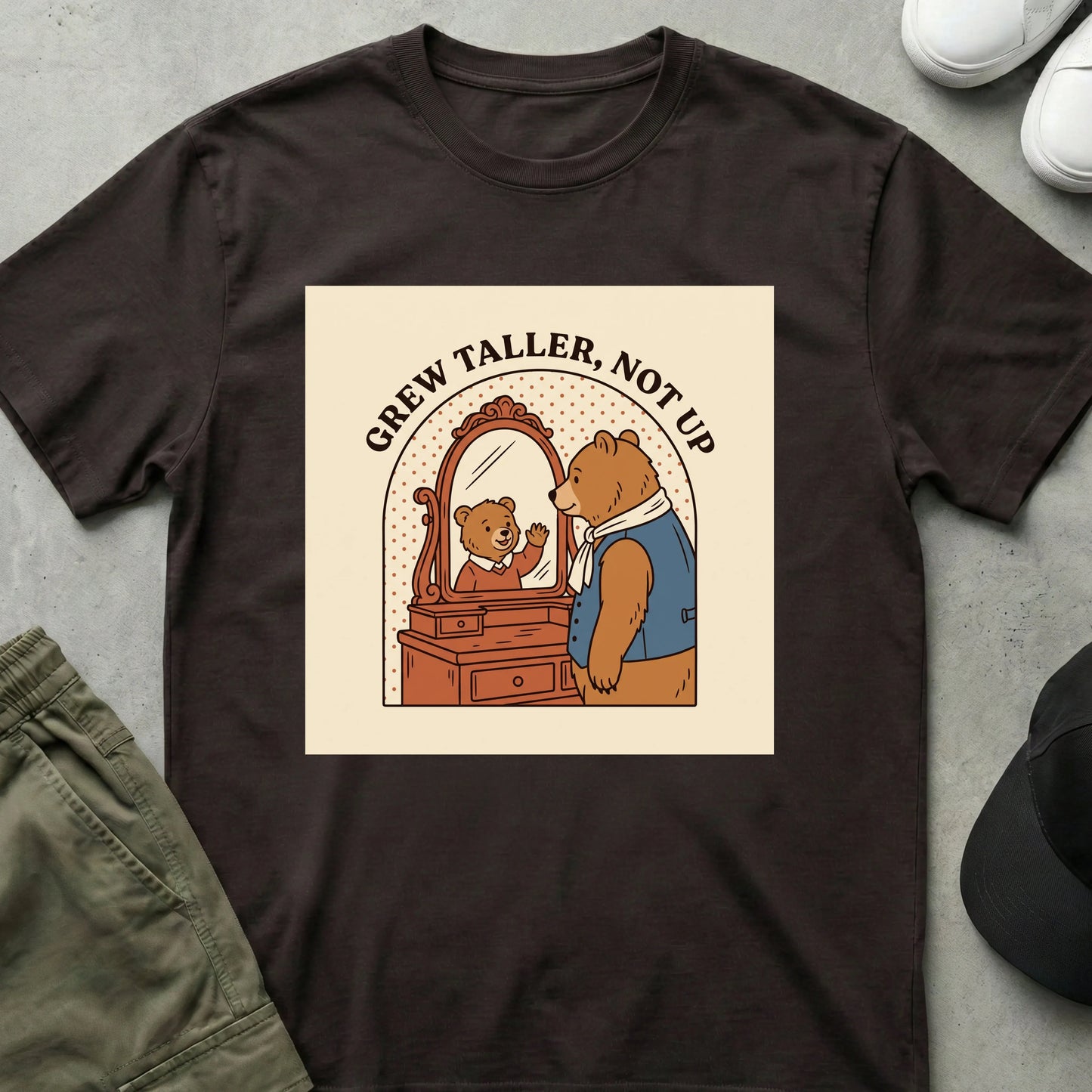 Cool Teds Teddy-Bear Never Grew Up T-Shirt Dark Chocolate / S