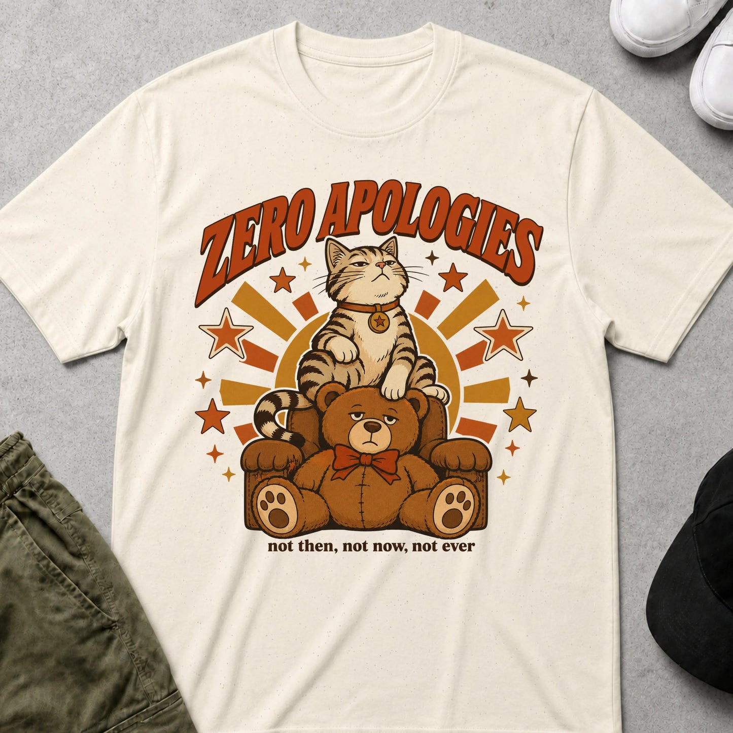 Cool Teds Teddy-Bear No Apologies T-Shirts Natural / S