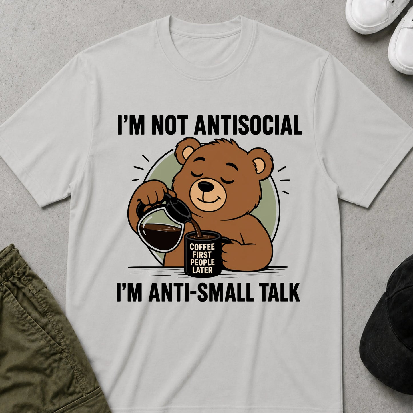 Not Anti Social T-Shirt Ice Grey