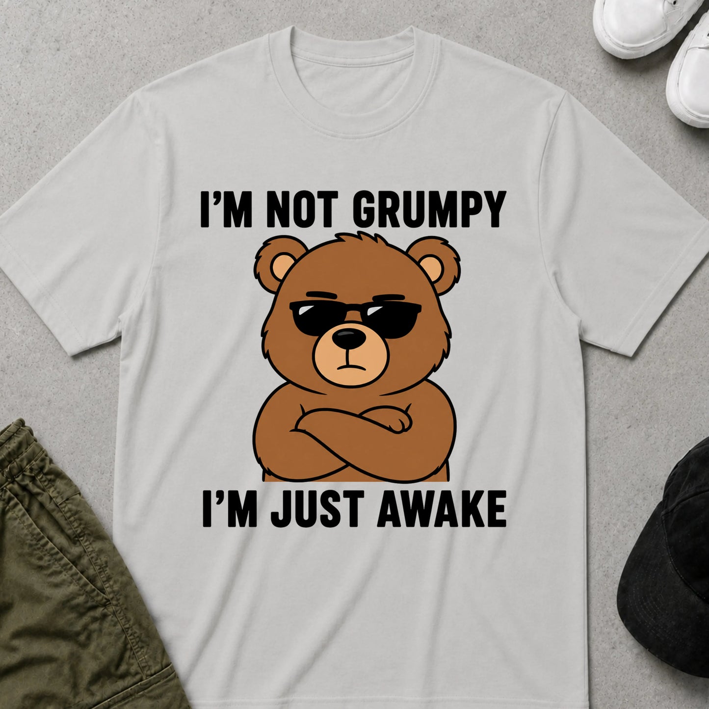 Not Grumpy T-Shirt Ice Grey