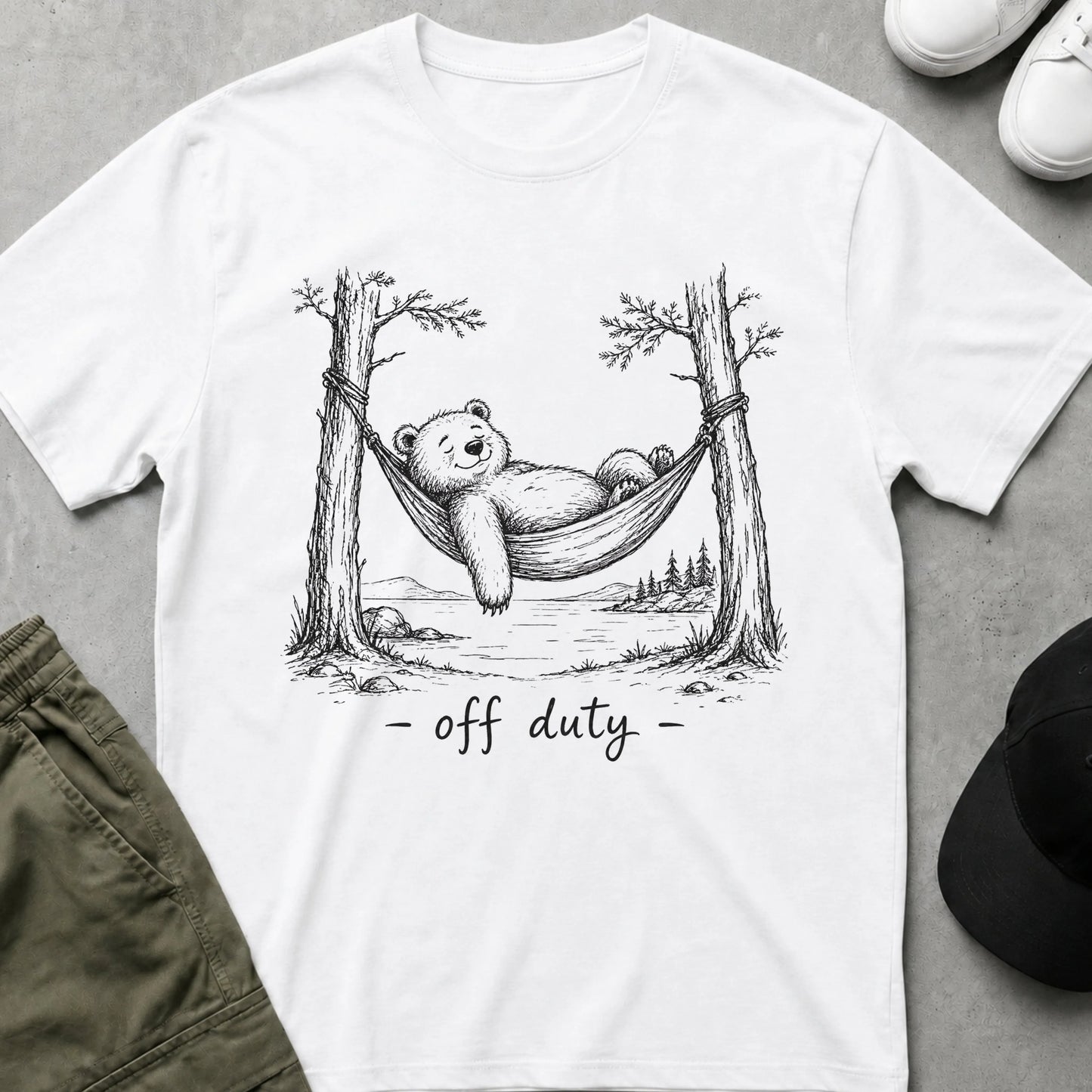 Printify Teddy-Bear Off Duty T-Shirt White / S