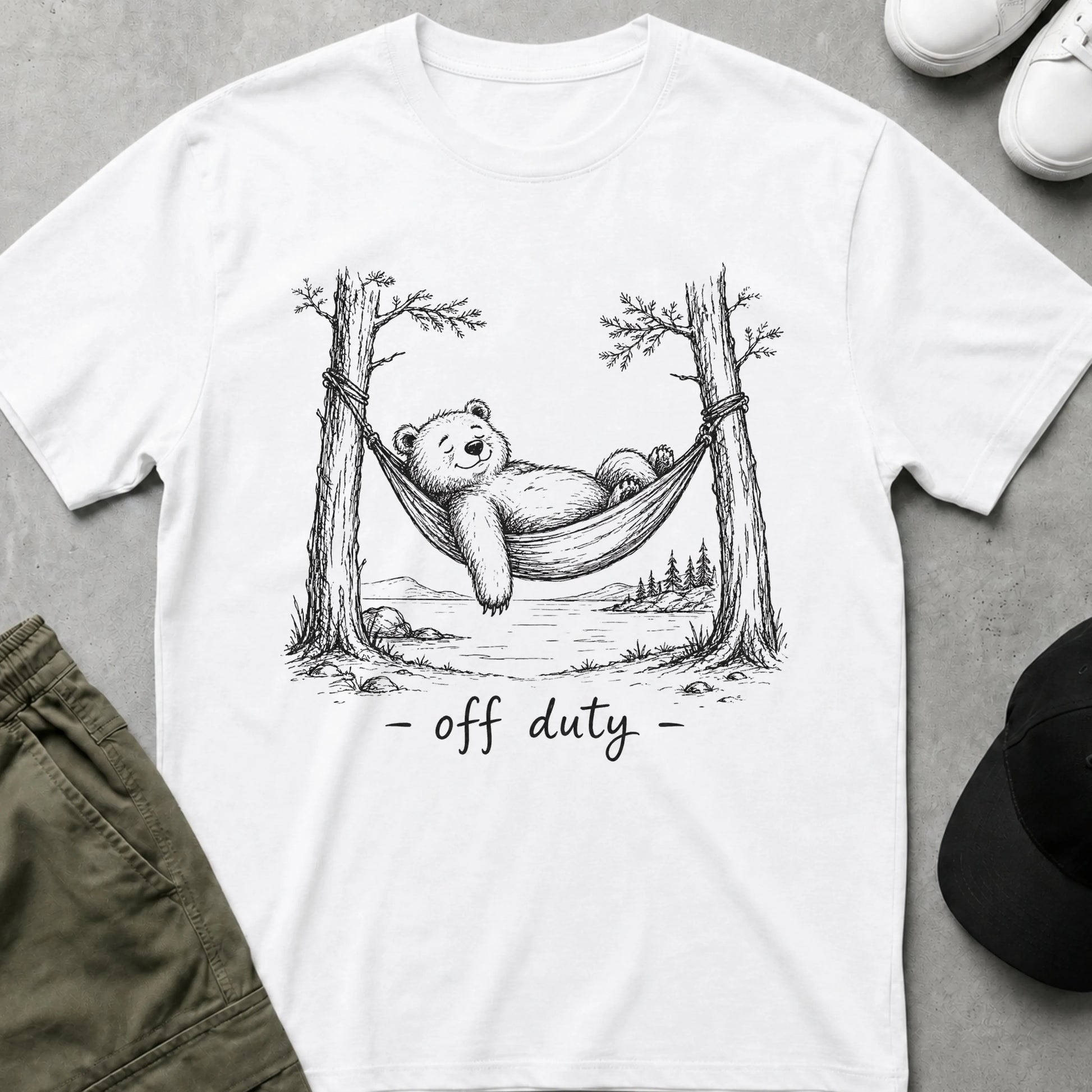 Printify Teddy-Bear Off Duty T-Shirt White / S